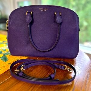 Vintage and Gorgeous Henri Bendel Purple Dome Satchel with Crossbody Strap NWOT
